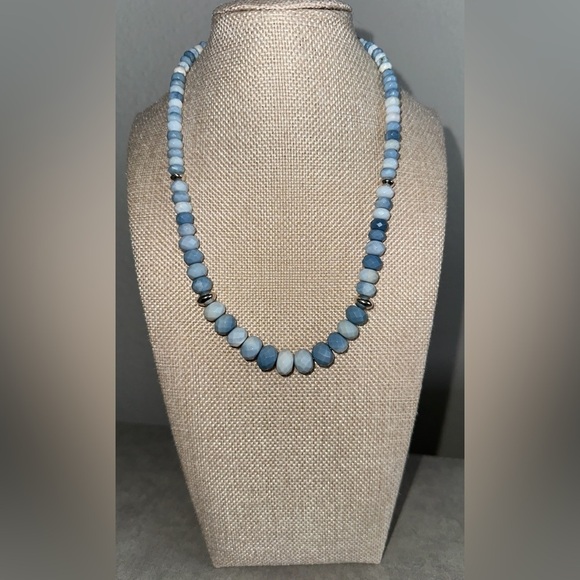 Blue Opal Bead with sterling silver accents Necklace by Jay King - Picture 3 of 13